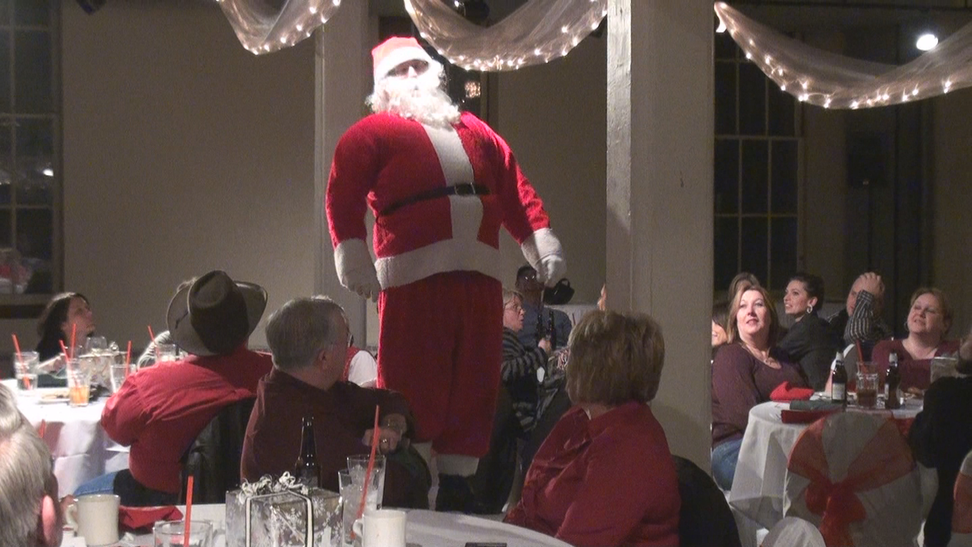 Santa on bridge.